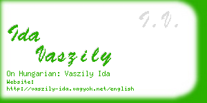 ida vaszily business card
